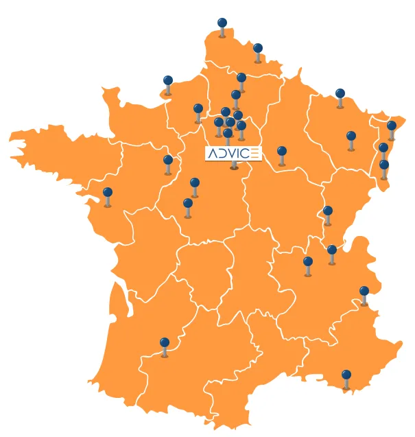 Carte de France avec les solutions Juin Advice 2024